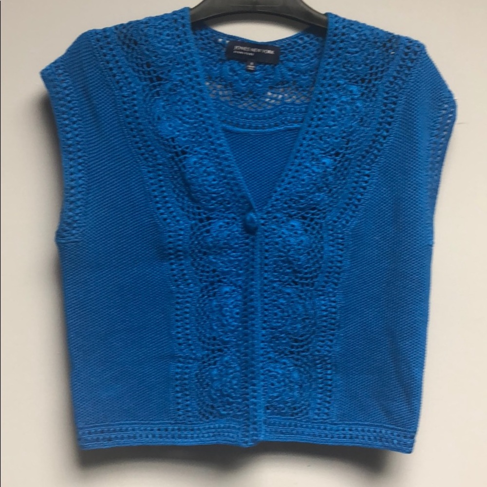 Jones New York Signature Vest. Cobalt Blue,